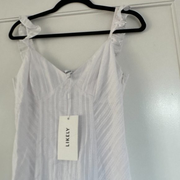 NWT Likely Mina Sleeveless Mini Dress Cotton Embroidered Fabric Sz 6 White - Picture 5 of 11